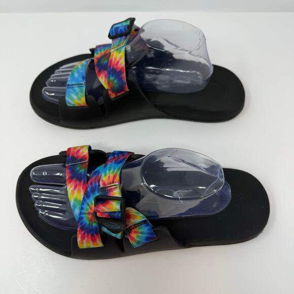 Chaco Chillos Slide Sandals Men's 11 Rainbow Tie Dye Comfort Sandal Hippie Boho - Picture 5 of 9